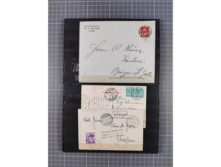 RASIERKLINGEN-STEMPEL: Umfangreiche Sammlung, sauber nach Orten Aarau bis Zürich zusammengetragen, dabei über 220 Briefe und 