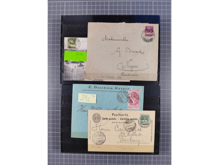 RASIERKLINGEN-STEMPEL: Umfangreiche Sammlung, sauber nach Orten Aarau bis Zürich zusammengetragen, dabei über 220 Briefe und 