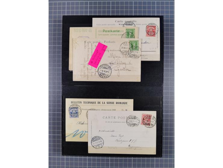 RASIERKLINGEN-STEMPEL: Umfangreiche Sammlung, sauber nach Orten Aarau bis Zürich zusammengetragen, dabei über 220 Briefe und 