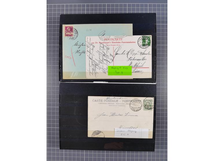 RASIERKLINGEN-STEMPEL: Umfangreiche Sammlung, sauber nach Orten Aarau bis Zürich zusammengetragen, dabei über 220 Briefe und 