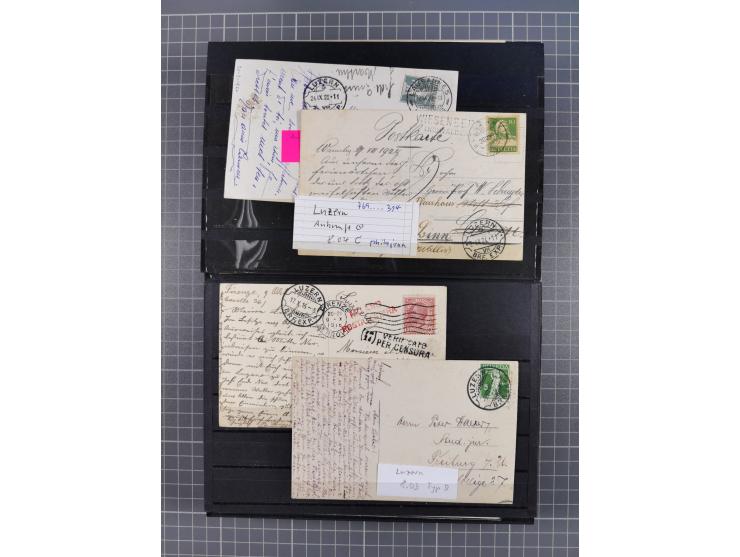 RASIERKLINGEN-STEMPEL: Umfangreiche Sammlung, sauber nach Orten Aarau bis Zürich zusammengetragen, dabei über 220 Briefe und 