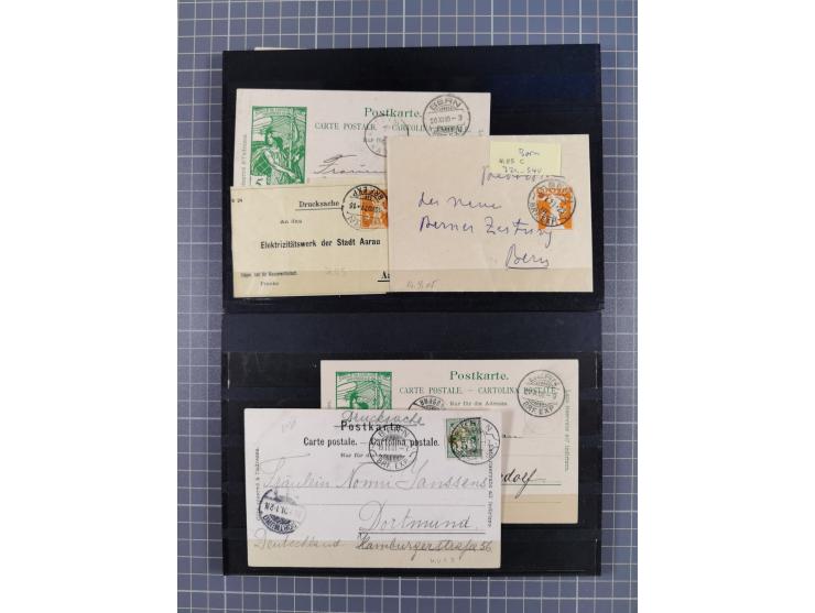 RASIERKLINGEN-STEMPEL: Umfangreiche Sammlung, sauber nach Orten Aarau bis Zürich zusammengetragen, dabei über 220 Briefe und 