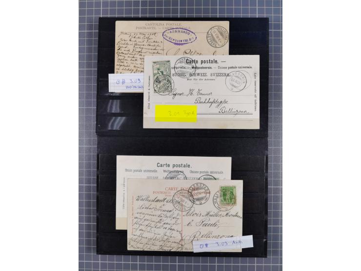 RASIERKLINGEN-STEMPEL: Umfangreiche Sammlung, sauber nach Orten Aarau bis Zürich zusammengetragen, dabei über 220 Briefe und 