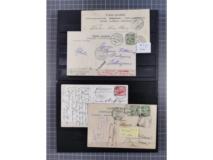 RASIERKLINGEN-STEMPEL: Umfangreiche Sammlung, sauber nach Orten Aarau bis Zürich zusammengetragen, dabei über 220 Briefe und 