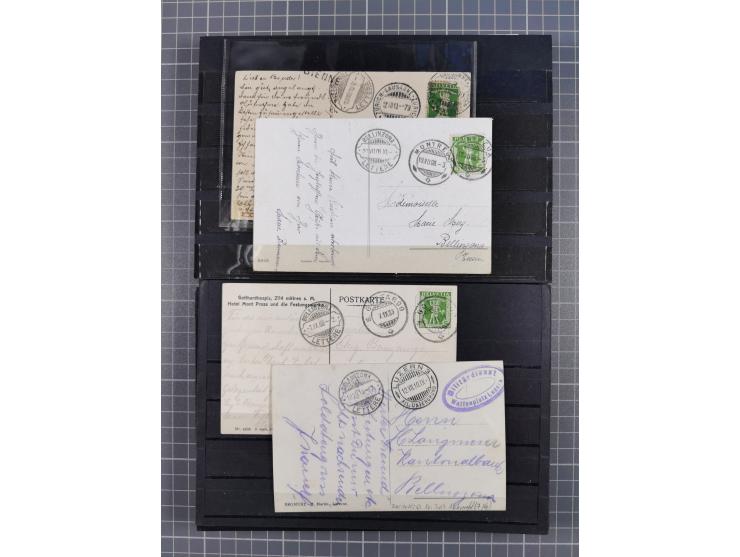 RASIERKLINGEN-STEMPEL: Umfangreiche Sammlung, sauber nach Orten Aarau bis Zürich zusammengetragen, dabei über 220 Briefe und 