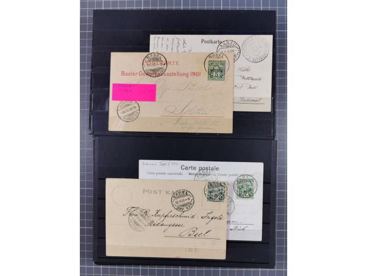 RASIERKLINGEN-STEMPEL: Umfangreiche Sammlung, sauber nach Orten Aarau bis Zürich zusammengetragen, dabei über 220 Briefe und 