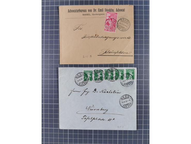 RASIERKLINGEN-STEMPEL: Umfangreiche Sammlung, sauber nach Orten Aarau bis Zürich zusammengetragen, dabei über 220 Briefe und 