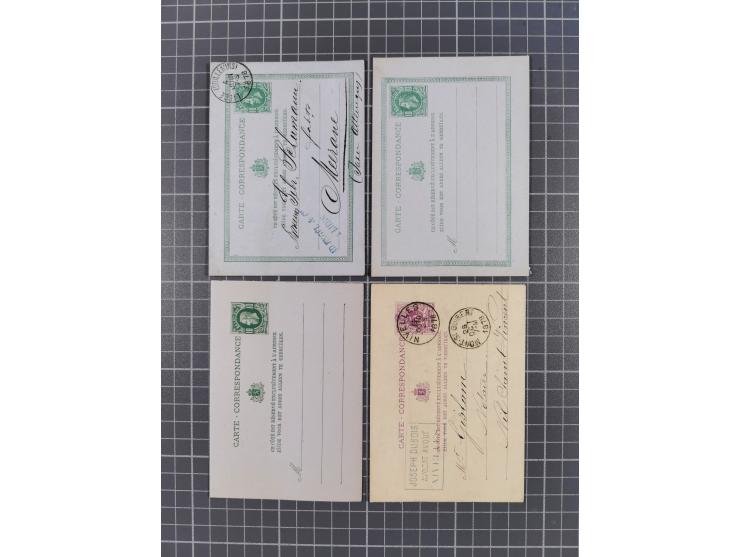 1854/1900, 10 covers, 9 postal stationerys and 7 piece with imperf stamps and pairs, including Ninove 271, four PD covers 186