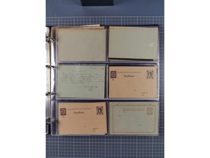 Berlin-Berliner Packetfahrt-Gesellschaft: 1886/1902, interessante Sammlung “Ganzsachenkarten und Streifbänder” mit ca.290 ung