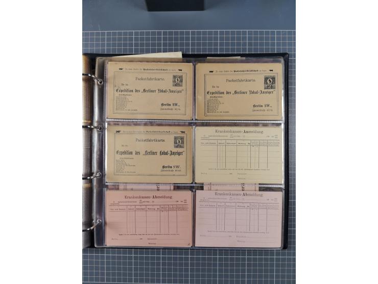 Berlin-Berliner Packetfahrt-Gesellschaft: 1886/1902, interessante Sammlung “Ganzsachenkarten und Streifbänder” mit ca.290 ung