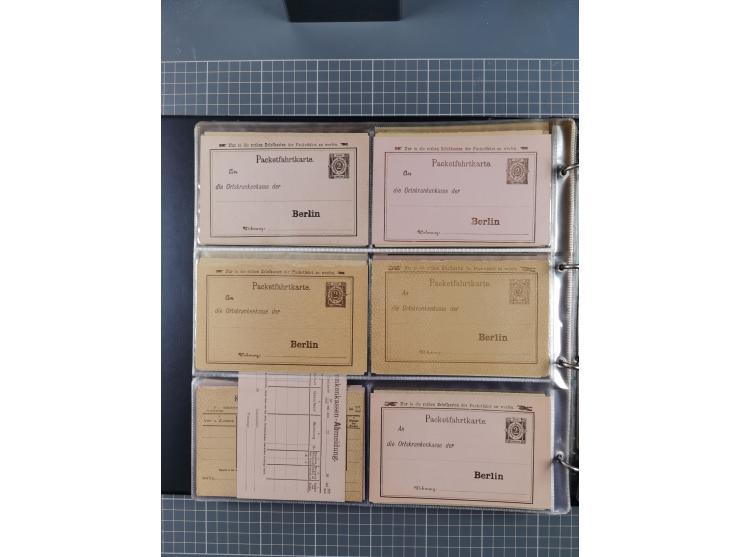 Berlin-Berliner Packetfahrt-Gesellschaft: 1886/1902, interessante Sammlung “Ganzsachenkarten und Streifbänder” mit ca.290 ung