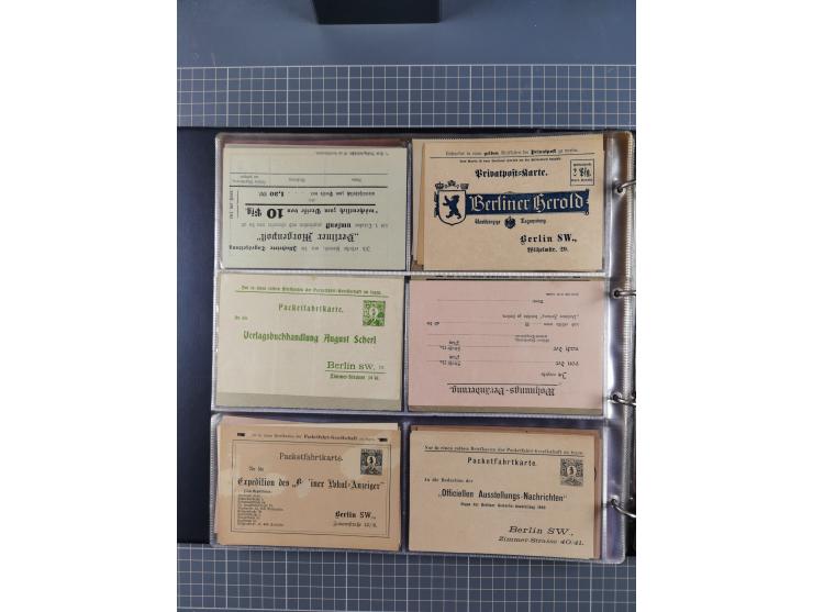 Berlin-Berliner Packetfahrt-Gesellschaft: 1886/1902, interessante Sammlung “Ganzsachenkarten und Streifbänder” mit ca.290 ung