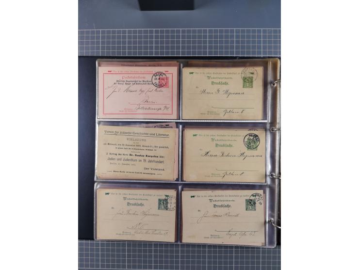 Berlin-Berliner Packetfahrt-Gesellschaft: 1886/1902, interessante Sammlung “Ganzsachenkarten und Streifbänder” mit ca.290 ung