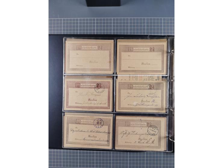 Berlin-Berliner Packetfahrt-Gesellschaft: 1886/1902, interessante Sammlung “Ganzsachenkarten und Streifbänder” mit ca.290 ung