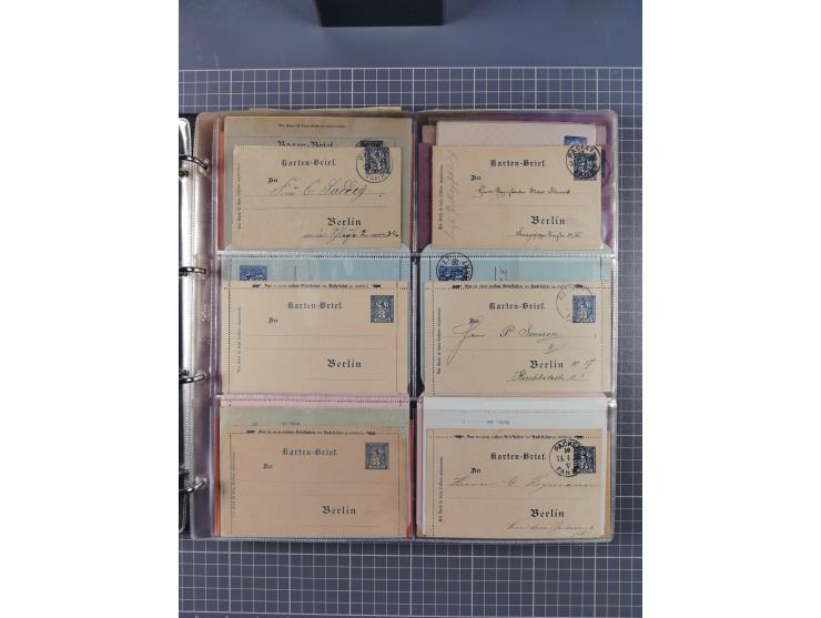 Berlin-Berliner Packetfahrt Gesellschaft: 1886/1900, umfangreiche Sammlung “Ganzsachen-Kartenbriefe und Umschläge” mit ca. &n