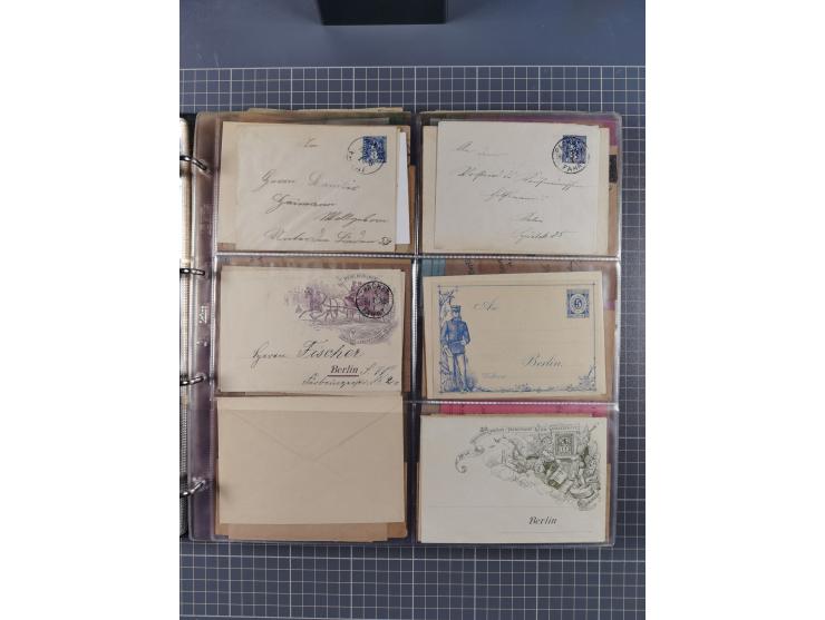 Berlin-Berliner Packetfahrt Gesellschaft: 1886/1900, umfangreiche Sammlung “Ganzsachen-Kartenbriefe und Umschläge” mit ca. &n