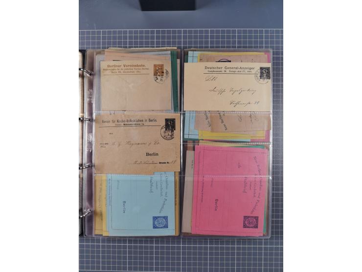 Berlin-Berliner Packetfahrt Gesellschaft: 1886/1900, umfangreiche Sammlung “Ganzsachen-Kartenbriefe und Umschläge” mit ca. &n