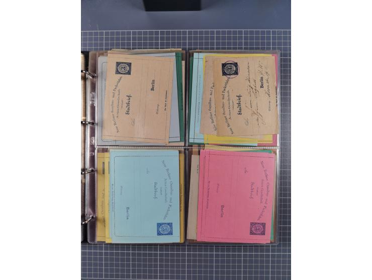 Berlin-Berliner Packetfahrt Gesellschaft: 1886/1900, umfangreiche Sammlung “Ganzsachen-Kartenbriefe und Umschläge” mit ca. &n