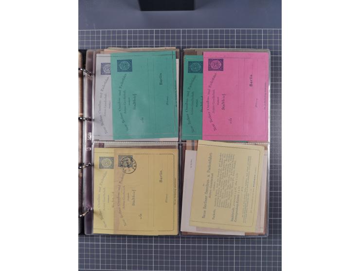 Berlin-Berliner Packetfahrt Gesellschaft: 1886/1900, umfangreiche Sammlung “Ganzsachen-Kartenbriefe und Umschläge” mit ca. &n