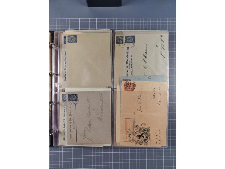 Berlin-Berliner Packetfahrt Gesellschaft: 1886/1900, umfangreiche Sammlung “Ganzsachen-Kartenbriefe und Umschläge” mit ca. &n