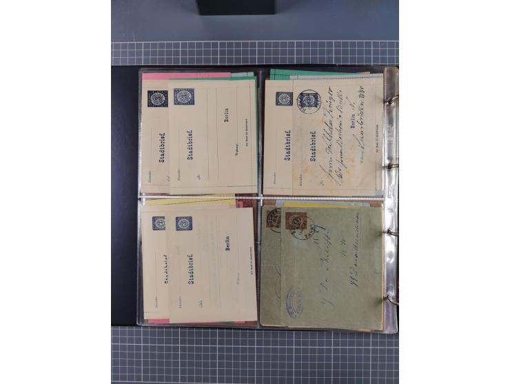 Berlin-Berliner Packetfahrt Gesellschaft: 1886/1900, umfangreiche Sammlung “Ganzsachen-Kartenbriefe und Umschläge” mit ca. &n