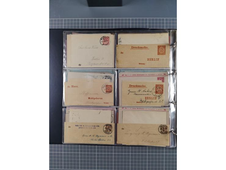 Berlin-Berliner Packetfahrt Gesellschaft: 1886/1900, umfangreiche Sammlung “Ganzsachen-Kartenbriefe und Umschläge” mit ca. &n