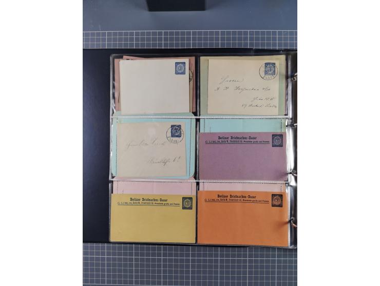 Berlin-Berliner Packetfahrt Gesellschaft: 1886/1900, umfangreiche Sammlung “Ganzsachen-Kartenbriefe und Umschläge” mit ca. &n