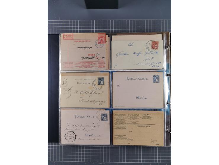 Berlin: 1873/1900, Sammlung diverser Anstalten mit Schwerpunkt bei der “HANSA” und “Berliner Verkehrs-Anstalt” mit ca. 160 Br