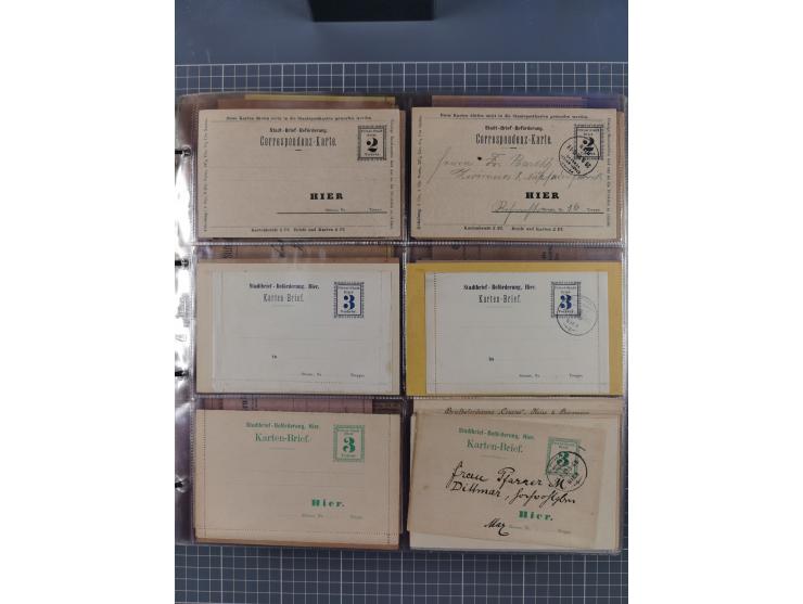 Auerbach bis Zittau: 1886/1900, umfangreiche Sammlung mit über 550 Briefen, Karten sowie ungebrauchten und gebrauchten Ganzsa