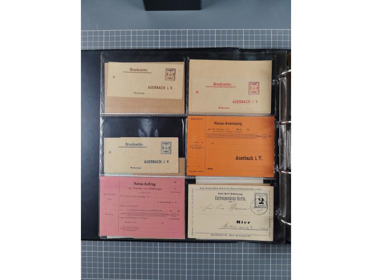 Auerbach bis Zittau: 1886/1900, umfangreiche Sammlung mit über 550 Briefen, Karten sowie ungebrauchten und gebrauchten Ganzsa