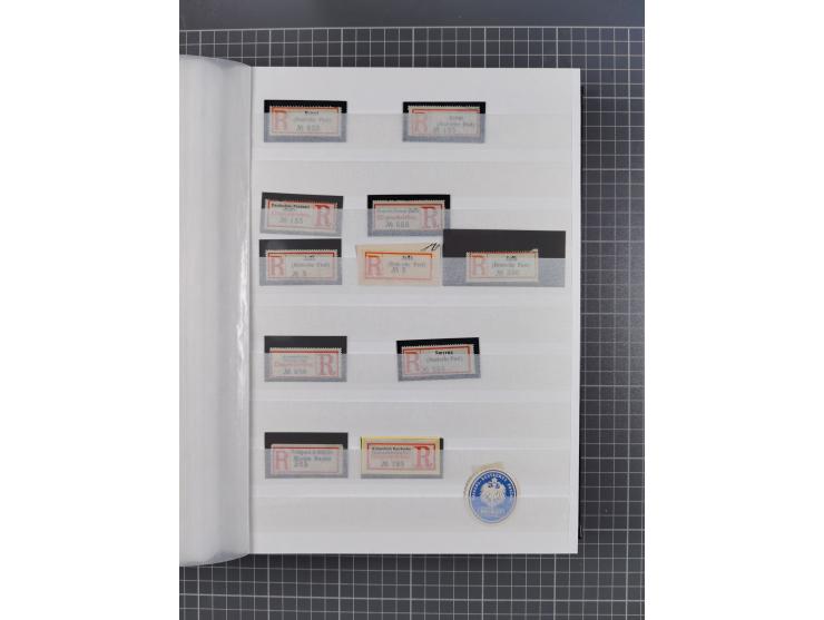 China bis Togo, interessante Sammlung loser R-Zettel mit ca. 330 Stück und 13 Siegelmarken inkl. in Schwarz aus Constantiniop