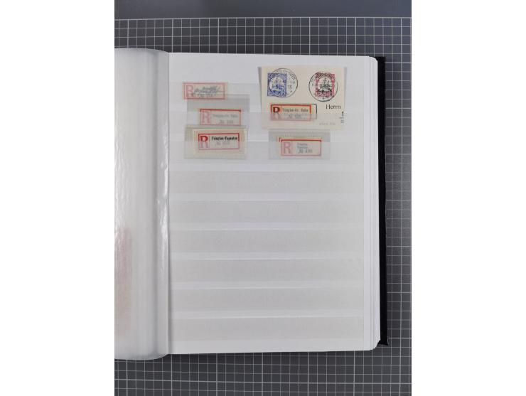 China bis Togo, interessante Sammlung loser R-Zettel mit ca. 330 Stück und 13 Siegelmarken inkl. in Schwarz aus Constantiniop