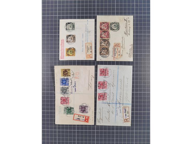 1901/19, Partie mit 12 R-Briefen bzw. einer R-Doppel-GSK mit Schwerpunkt bei der britischen Besatzungszeit mit nachverwendete