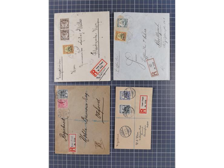 1901/19, Partie mit 12 R-Briefen bzw. einer R-Doppel-GSK mit Schwerpunkt bei der britischen Besatzungszeit mit nachverwendete