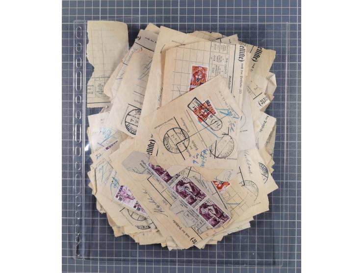 1949, über 150 frankierte Zustellungslisten (Zustelllisten) mit diversen Frankaturen, Paaren und Einheiten. In der Regel sind