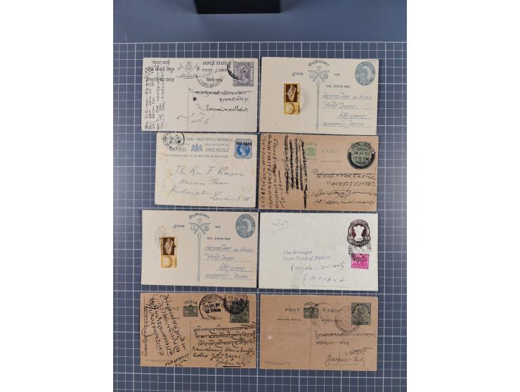1889/1972 (ca.), over 50 postal stationery cards and envelopes, incl. Feudatory State, strength before the 1940s, mostly dome