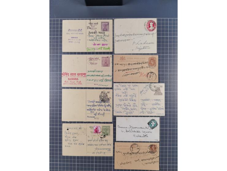 1889/1972 (ca.), over 50 postal stationery cards and envelopes, incl. Feudatory State, strength before the 1940s, mostly dome