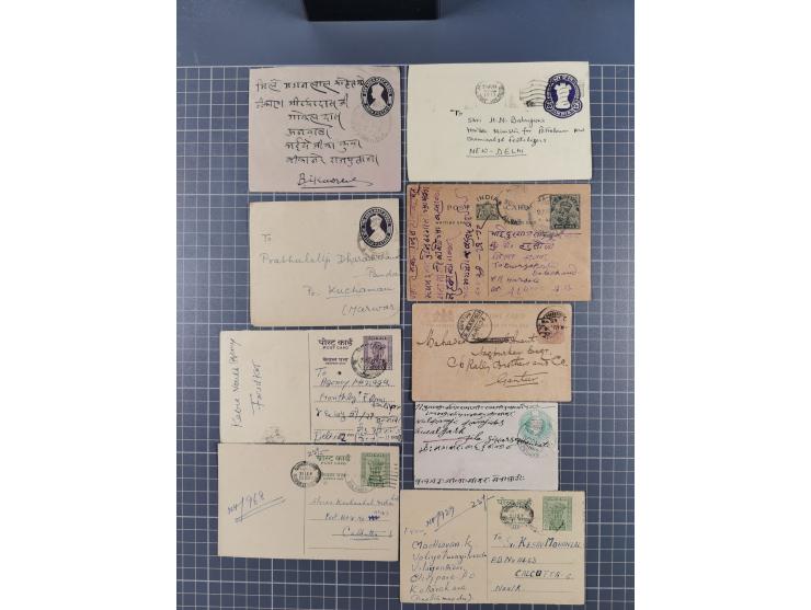 1889/1972 (ca.), over 50 postal stationery cards and envelopes, incl. Feudatory State, strength before the 1940s, mostly dome