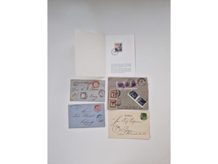 1900/80 (ca.), Partie Briefe und Karten im kleinen Karton, dabei interessante frühe Belege