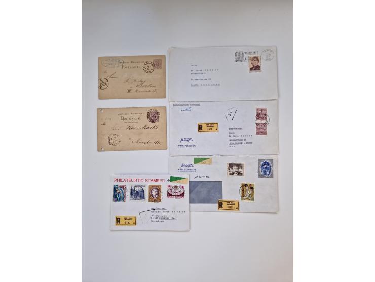 1900/80 (ca.), Partie Briefe und Karten im kleinen Karton, dabei interessante frühe Belege