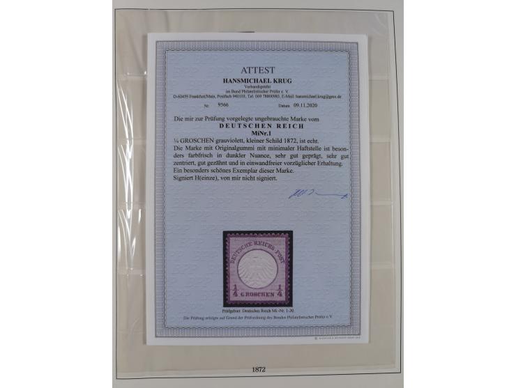 1872/1918, ungebrauchte und postfrische, bis auf Mi. 14 und 38 komplette Sammlung &nbsp;im Lindner-Falzlosalbum mit vielen Be