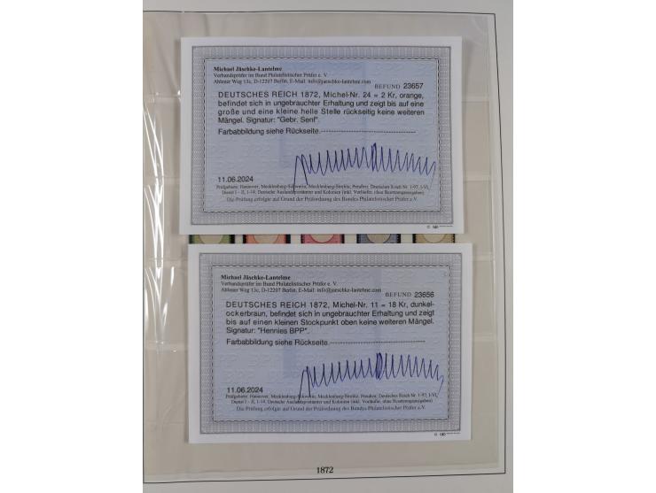 1872/1918, ungebrauchte und postfrische, bis auf Mi. 14 und 38 komplette Sammlung &nbsp;im Lindner-Falzlosalbum mit vielen Be