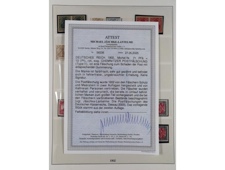 1872/1918, ungebrauchte und postfrische, bis auf Mi. 14 und 38 komplette Sammlung &nbsp;im Lindner-Falzlosalbum mit vielen Be