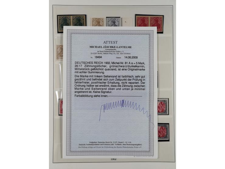 1872/1918, ungebrauchte und postfrische, bis auf Mi. 14 und 38 komplette Sammlung &nbsp;im Lindner-Falzlosalbum mit vielen Be