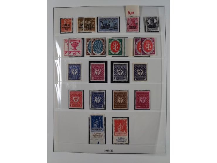 1919/32, meist postfrische Sammlung im Lindner-Falzlosalbum komplett mit vielen Besonderheiten. Infla mit vielen Farben und u