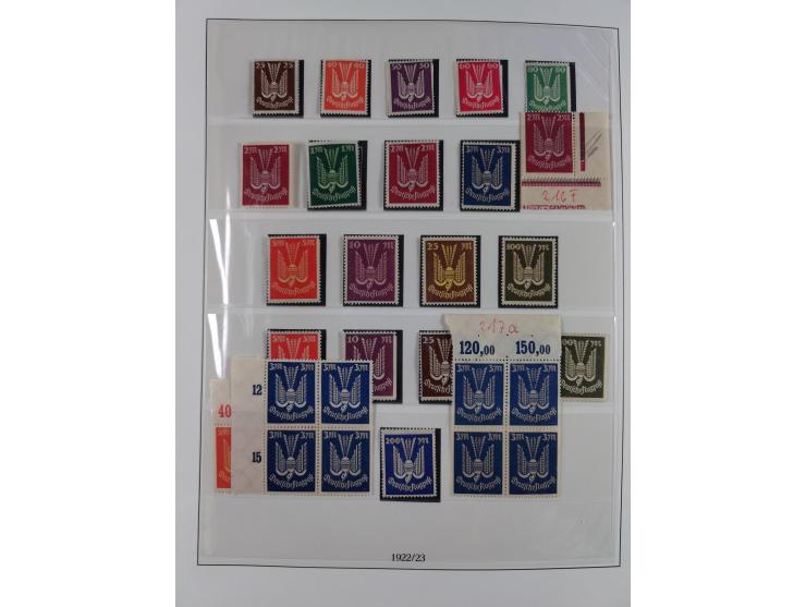 1919/32, meist postfrische Sammlung im Lindner-Falzlosalbum komplett mit vielen Besonderheiten. Infla mit vielen Farben und u