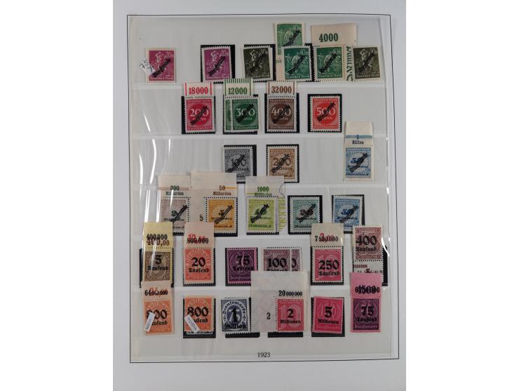 1919/32, meist postfrische Sammlung im Lindner-Falzlosalbum komplett mit vielen Besonderheiten. Infla mit vielen Farben und u