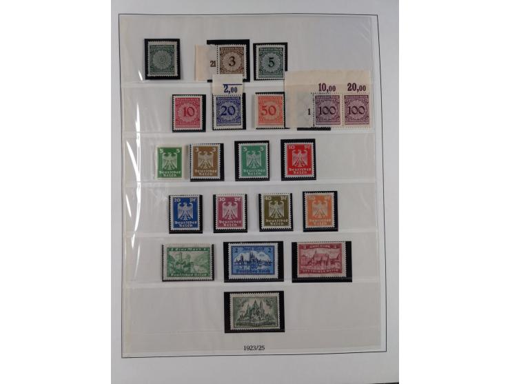 1919/32, meist postfrische Sammlung im Lindner-Falzlosalbum komplett mit vielen Besonderheiten. Infla mit vielen Farben und u