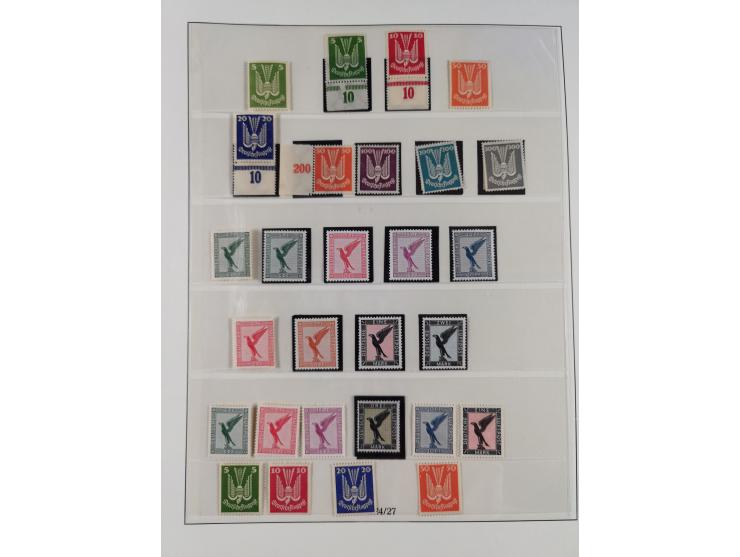 1919/32, meist postfrische Sammlung im Lindner-Falzlosalbum komplett mit vielen Besonderheiten. Infla mit vielen Farben und u