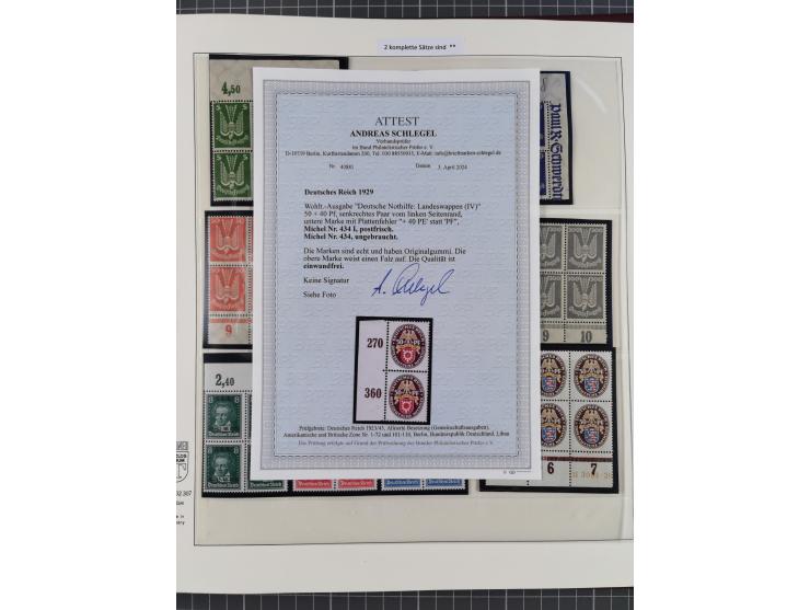 1919/32, meist postfrische Sammlung im Lindner-Falzlosalbum komplett mit vielen Besonderheiten. Infla mit vielen Farben und u